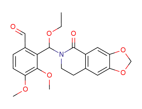 Molecular Structure of 89369-11-9 (Benzaldehyde,
2-[(7,8-dihydro-5-oxo-1,3-dioxolo[4,5-g]isoquinolin-6(5H)-yl)ethoxymeth
yl]-3,4-dimethoxy-)