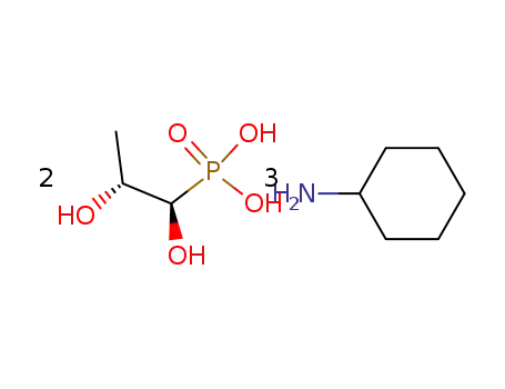 Molecular Structure of 132125-61-2 (((1R,2R)-1,2-Dihydroxy-propyl)-phosphonic acid; compound with cyclohexylamine)