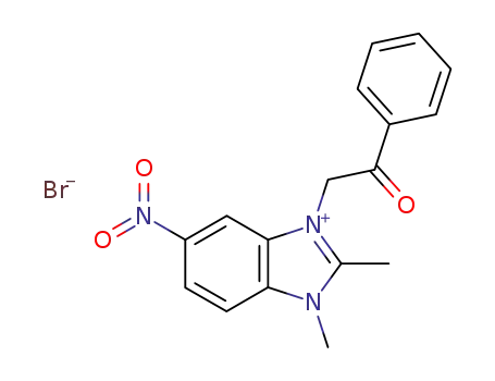 Molecular Structure of 90817-78-0 (1H-Benzimidazolium, 1,2-dimethyl-5-nitro-3-(2-oxo-2-phenylethyl)-,
bromide)