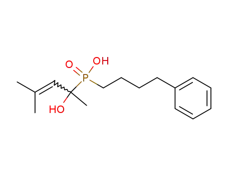 Molecular Structure of 95986-02-0 (Phosphinic acid, (1-hydroxy-1,3-dimethyl-2-butenyl)(4-phenylbutyl)-)