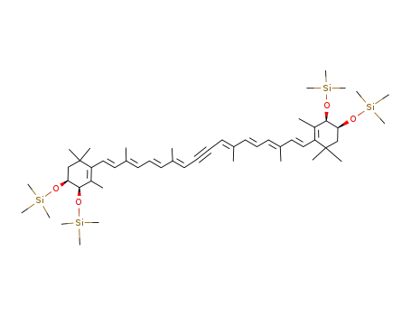 Molecular Structure of 130815-75-7 ((3S,4R,3'S,4'R)-3,4,3',4'-Tetrakis<(trimethylsilyl)oxy>-15,15'-didehydro-β,β-carotin)