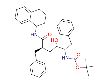 Molecular Structure of 132695-99-9 (tert-butyl N-[(2S,3S,5R)-3-hydroxy-1,6-diphenyl-5-[[(1S)-tetralin-1-yl]carbamoyl]hexan-2-yl]carbamate)