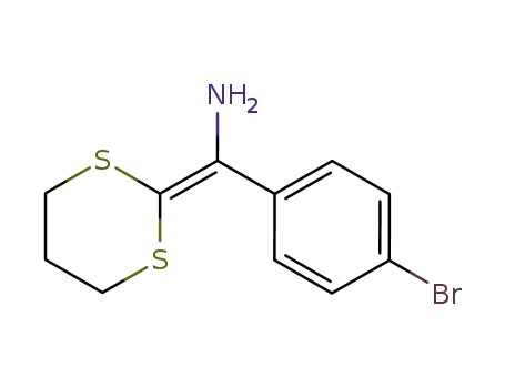 Molecular Structure of 99315-88-5 (C-(4-Bromo-phenyl)-C-[1,3]dithian-2-ylidene-methylamine)