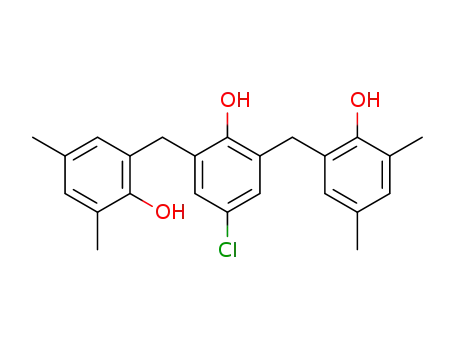 Molecular Structure of 6640-95-5 (4-chloro-2,6-bis[(2-hydroxy-3,5-dimethyl-phenyl)methyl]phenol)