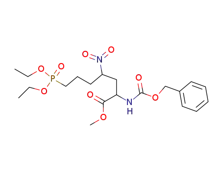Heptanoic acid,
7-(diethoxyphosphinyl)-4-nitro-2-[[(phenylmethoxy)carbonyl]amino]-,
methyl ester