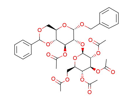 benzyl 3-O-acetyl-4,6-O-benzylidene-2-O-(2,3,4,6-tetra-O-acetyl-β-D-glucopyranosyl)-α-D-glucopyranoside