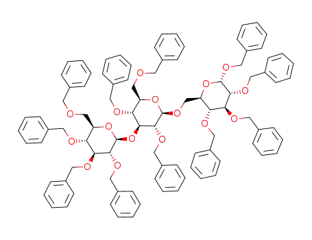 benzyl O-(2,3,4,6-tetra-O-benzyl-β-D-glucopyranosyl)-(1<*>3)-O-(2,4,6-tri-O-benzyl-β-D-glucopyranosyl)-(1<*>6)-2,3,4-tri-O-benzyl-α-D-glucopyranoside