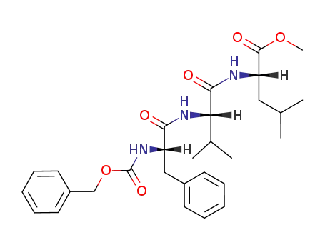 Molecular Structure of 95303-64-3 (L-Leucine, N-[N-[N-[(phenylmethoxy)carbonyl]-L-phenylalanyl]-L-valyl]-,
methyl ester)