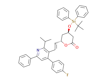 (4R,6S)-4-(tert-Butyl-diphenyl-silanyloxy)-6-{(E)-2-[4-(4-fluoro-phenyl)-2-isopropyl-6-phenyl-pyridin-3-yl]-vinyl}-tetrahydro-pyran-2-one