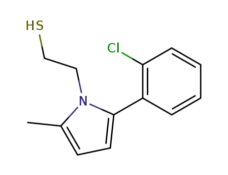 Molecular Structure of 153687-04-8 (2-[2-(2-chlorophenyl)-5-methyl-1H-pyrrol-1-yl]ethanethiol)