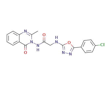 Molecular Structure of 135790-30-6 (N~2~-[5-(4-chlorophenyl)-1,3,4-oxadiazol-2-yl]-N-(2-methyl-4-oxoquinazolin-3(4H)-yl)glycinamide)