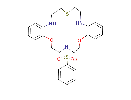8-(Toluene-4-sulfonyl)-7,8,9,10,17,18,21,22-octahydro-6H,16H,20H-5,11-dioxa-19-thia-8,16,22-triaza-dibenzo[a,j]cyclooctadecene