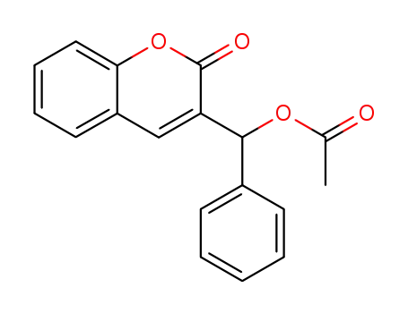 Molecular Structure of 92508-49-1 (2H-1-Benzopyran-2-one, 3-[(acetyloxy)phenylmethyl]-)