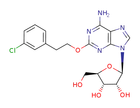 Molecular Structure of 131865-87-7 (Adenosine, 2-[2-(3-chlorophenyl)ethoxy]-)
