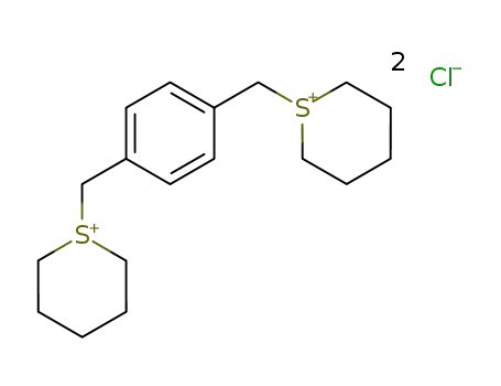Molecular Structure of 121226-04-8 (p-phenylenedimethylene-1,1'-bis(thian-1-ium) dichloride)