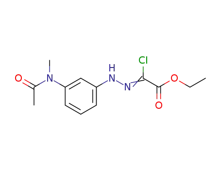 Molecular Structure of 96722-57-5 (ethyl (2Z)-(2-{3-[acetyl(methyl)amino]phenyl}hydrazinylidene)(chloro)ethanoate)