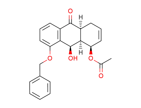 10β-Hydroxy-4β-acetoxy-5-benzyloxy-9-oxo-1,4,4aα,9,9aα,10-hexahydro-anthracen