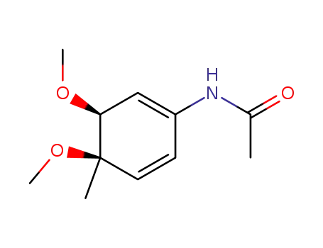 Molecular Structure of 89345-83-5 (Acetamide, N-(3,4-dimethoxy-4-methyl-1,5-cyclohexadien-1-yl)-, cis-)