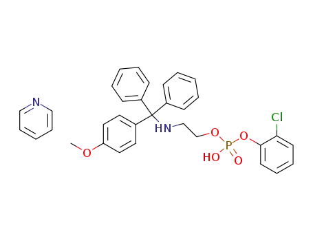 Phosphoric acid, mono(2-chlorophenyl)
mono[2-[[(4-methoxyphenyl)diphenylmethyl]amino]ethyl] ester, compd.
with pyridine (1:1)