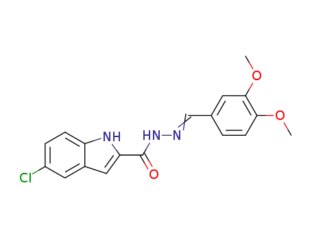 Molecular Structure of 97132-96-2 (5-Chlor-N'-<(3,4-dimethoxyphenyl)-methylen>-2-indolcarbohydrazid)