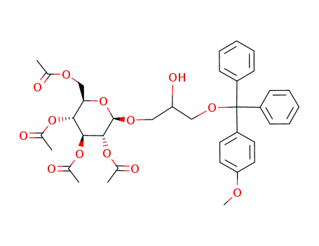 Acetic acid (2R,3R,4S,5R,6R)-4,5-diacetoxy-6-acetoxymethyl-2-{2-hydroxy-3-[(4-methoxy-phenyl)-diphenyl-methoxy]-propoxy}-tetrahydro-pyran-3-yl ester
