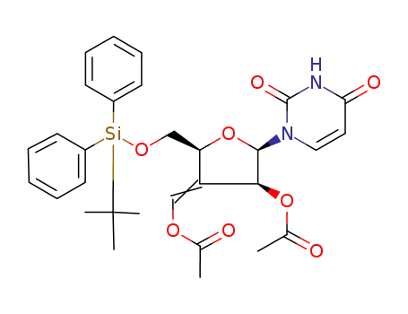 1-<2-O-acetyl-3-C-(acetyloxymethylene)-5-O-(tert-butyldiphenylsilyl)-3-deoxy-β-D-arabino-pentofuranosyl>uracil