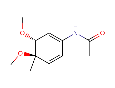 Molecular Structure of 89345-82-4 (Acetamide, N-(3,4-dimethoxy-4-methyl-1,5-cyclohexadien-1-yl)-, trans-)