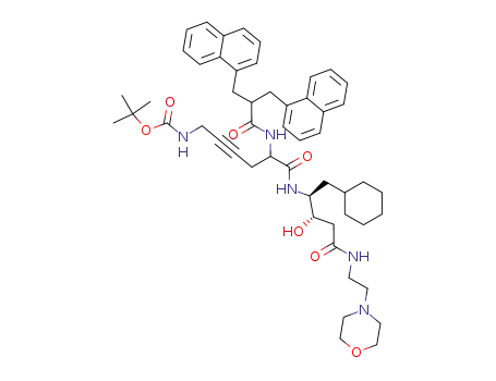 [5-[(1S,2S)-1-Cyclohexylmethyl-2-hydroxy-3-(2-morpholin-4-yl-ethylcarbamoyl)-propylcarbamoyl]-5-(3-naphthalen-1-yl-2-naphthalen-1-ylmethyl-propionylamino)-pent-2-ynyl]-carbamic acid tert-butyl ester