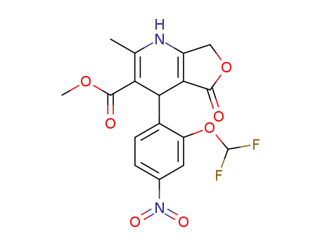 Molecular Structure of 124733-04-6 (methyl 4-[2-(difluoromethoxy)-4-nitrophenyl]-2-methyl-5-oxo-1,4,5,7-tetrahydrofuro[3,4-b]pyridine-3-carboxylate)