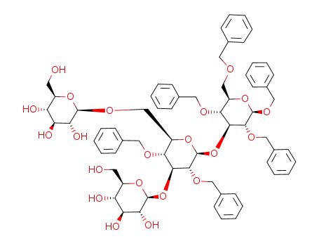 benzyl O-β-D-glucopyranosyl-(1-3)-O-<β-D-glucopyranosyl-(1-6)>-O-(2,4-di-O-benzyl-β-D-glucopyranosyl)-(1-3)-2,4,6-tri-O-benzyl-β-D-glucopyranoside