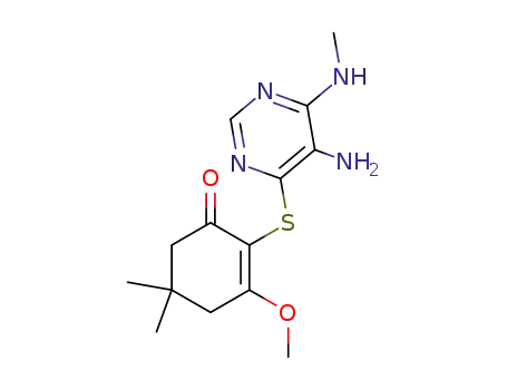 2-(4-methylamino-5-amino-6-pyrimidinylmercapto)-3-methoxy-5,5-dimethylcyclohexen-2-one