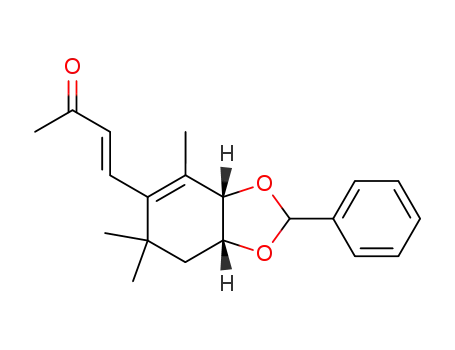 (+/-)-4-<3',4'-(Benzylidendioxy)-3',4'-dihydroxy-2',6',6'-trimethylcyclohex-1'-enyl>but-3-en-2-on