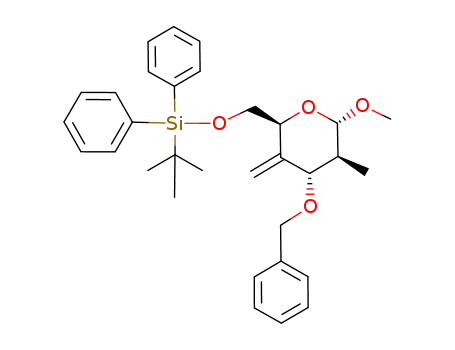 methyl 3-O-benzyl-2,4-dideoxy-6-O-(diphenyl-t-butylsilyl)-2-C-methyl-4-C-methylene-α-D-arabino-hexopyranoside