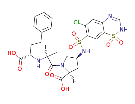 N-[N'-((1S)-1-carboxy-3-phenylpropyl)-L-alanyl]-(4S)-4-{[(6-chloro-1,2,4-benzothiadiazin-7-yl)sulfonyl]amino}-L-proline S,S-dioxide
