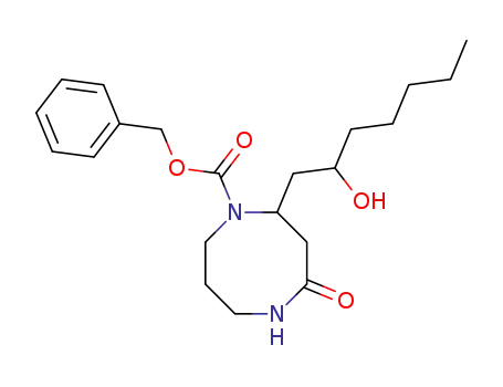 Molecular Structure of 153257-63-7 (5-(benzyloxycarbonyl)-4-(2-hydroxyheptyl)-1,5-diazacyclooctan-2-one)