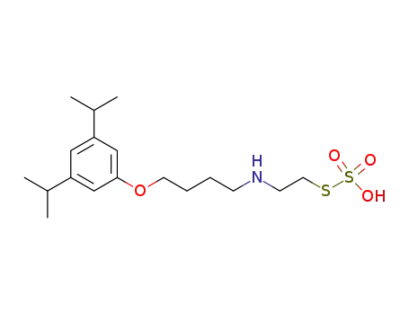 Thiosulfuric acid hydrogen S-[2-[[4-[3,5-bisisopropylphenoxy]butyl]amino]ethyl] ester