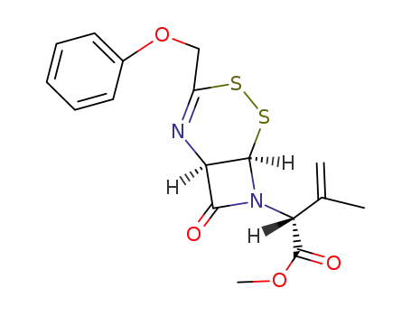 methyl 2-(3-phenoxymethyl-4,5-dithia-2,7-diazabicyclo<4.2.0>oct-2-en-8-one-7-yl)-3-methylbut-3-enoate