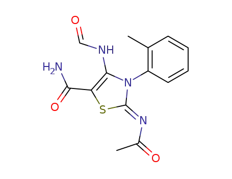 2-acetylimino-3-o-tolyl-5-carboxamido-4-formylamino-4-thiazoline
