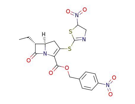 (5R,6R)-6-Ethyl-3-(5-nitro-4,5-dihydro-thiazol-2-ylsulfanyl)-7-oxo-1-aza-bicyclo[3.2.0]hept-2-ene-2-carboxylic acid 4-nitro-benzyl ester
