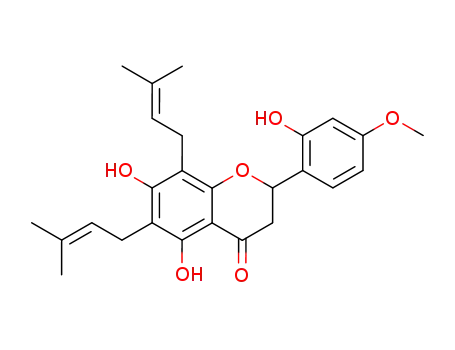 2',5,7-Trihydroxy-4'-methoxy-6,8-di(3-methyl-2-butenyl)flavanone