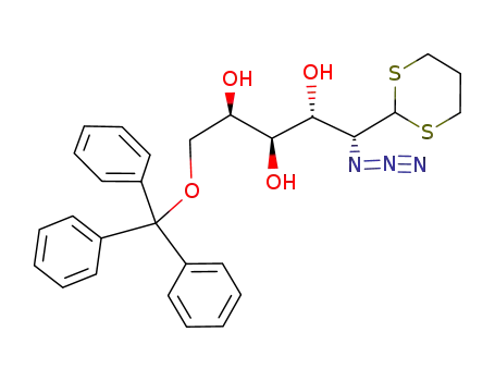 Molecular Structure of 116265-44-2 (2-Azido-2-desoxy-6-O-trityl-D-galactose-trimethylendithioacetal)