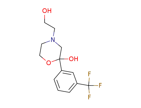 Molecular Structure of 79039-62-6 (4-(2-hydroxyethyl)-2-[3-(trifluoromethyl)phenyl]morpholin-2-ol)