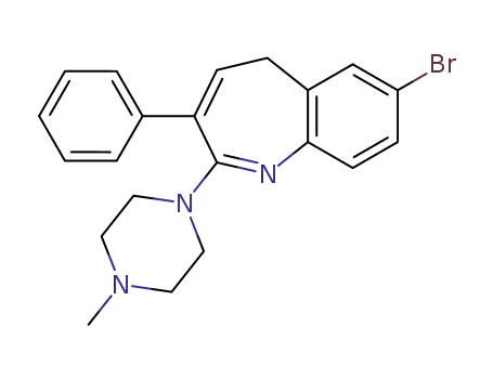 Molecular Structure of 111027-59-9 (5H-1-Benzazepine, 7-bromo-2-(4-methyl-1-piperazinyl)-3-phenyl-)