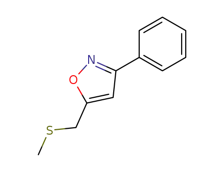 Molecular Structure of 62679-05-4 (Isoxazole, 5-[(methylthio)methyl]-3-phenyl-)