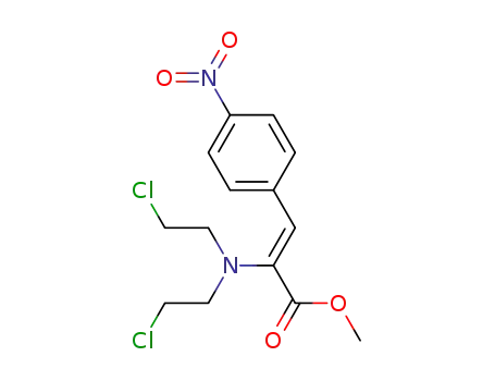 Molecular Structure of 18352-58-4 ((Z)-2-[Bis-(2-chloro-ethyl)-amino]-3-(4-nitro-phenyl)-acrylic acid methyl ester)