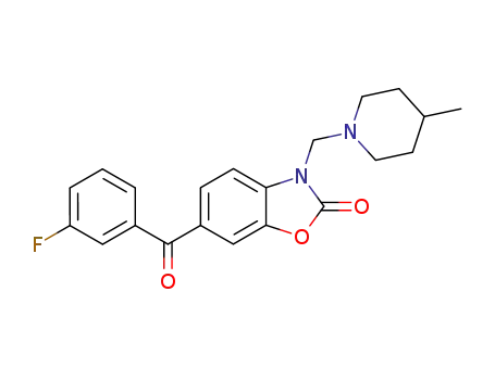 Molecular Structure of 144220-87-1 (2(3H)-Benzoxazolone,
6-(3-fluorobenzoyl)-3-[(4-methyl-1-piperidinyl)methyl]-)