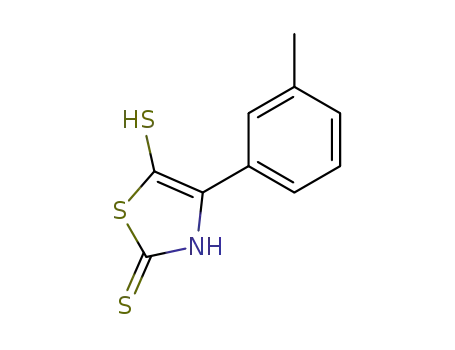 Molecular Structure of 131156-97-3 (5-mercapto-4-(m-tolyl)thiazole-2(3H)-thione)