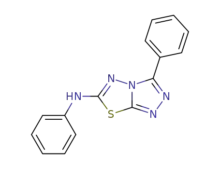 Molecular Structure of 113486-75-2 (1,2,4-Triazolo[3,4-b][1,3,4]thiadiazol-6-amine, N,3-diphenyl-)