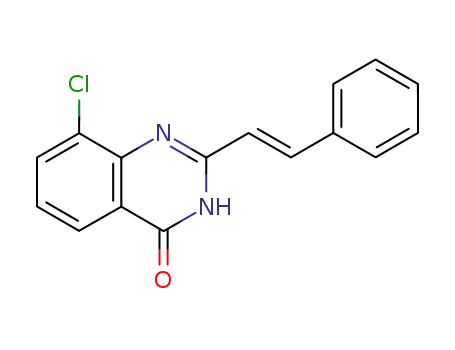 Molecular Structure of 127033-31-2 (4(1H)-Quinazolinone, 8-chloro-2-[(1E)-2-phenylethenyl]-)