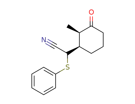 Molecular Structure of 106325-19-3 (cis-2-methyl 3-phenylthiocyanomethyl cyclohexanone)